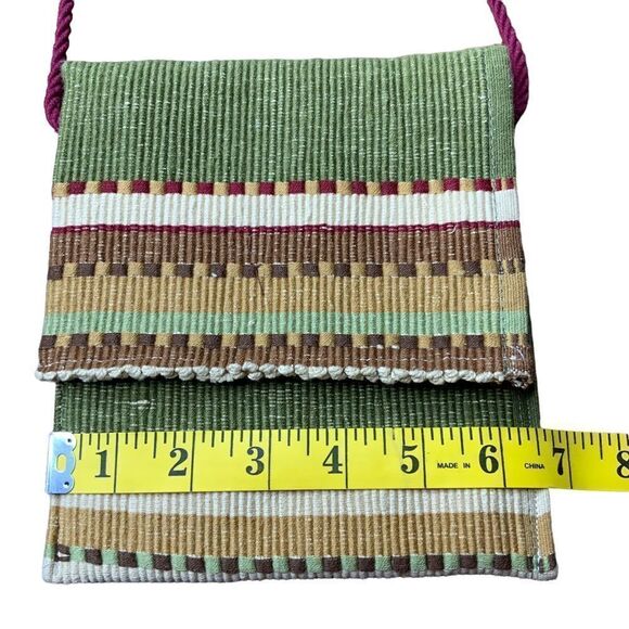 Woven Tapestry Fabric Shoulder Bag Cross Body Purse - Picture 8 of 9